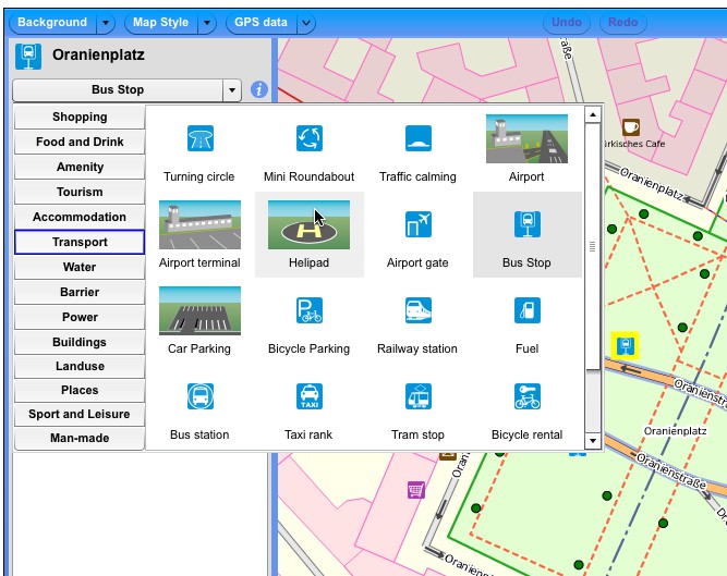 Auswahl der Points of Interest